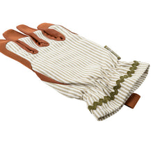 Women's Olive Stripe Gardening Gloves by Burgon & Ball