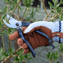 Women's Blue Stripe Gardening Gloves by Burgon & Ball