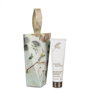 Myrtle & Moss - Rose Geranium, Grapefruit & Clary Sage Mini Hand Cream Christmas Ornament