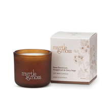 Myrtle & Moss Mini Soy Wax Candle - Rose Geranium, Grapefruit & Clary Sage