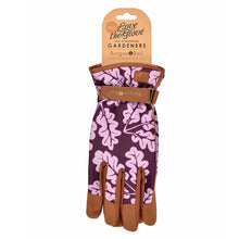 Women's Plum Oak Leaf Gardening Gloves by Burgon & Ball