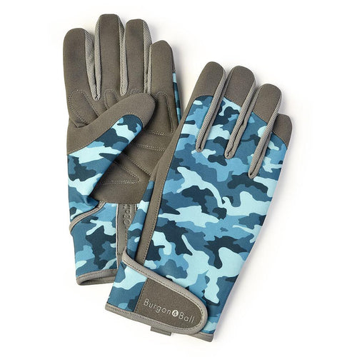 Men's Blue Camo Gardening Gloves by Burgon & Ball