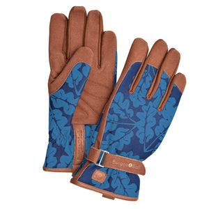 Women's Navy Oak Leaf Gardening Gloves by Burgon & Ball