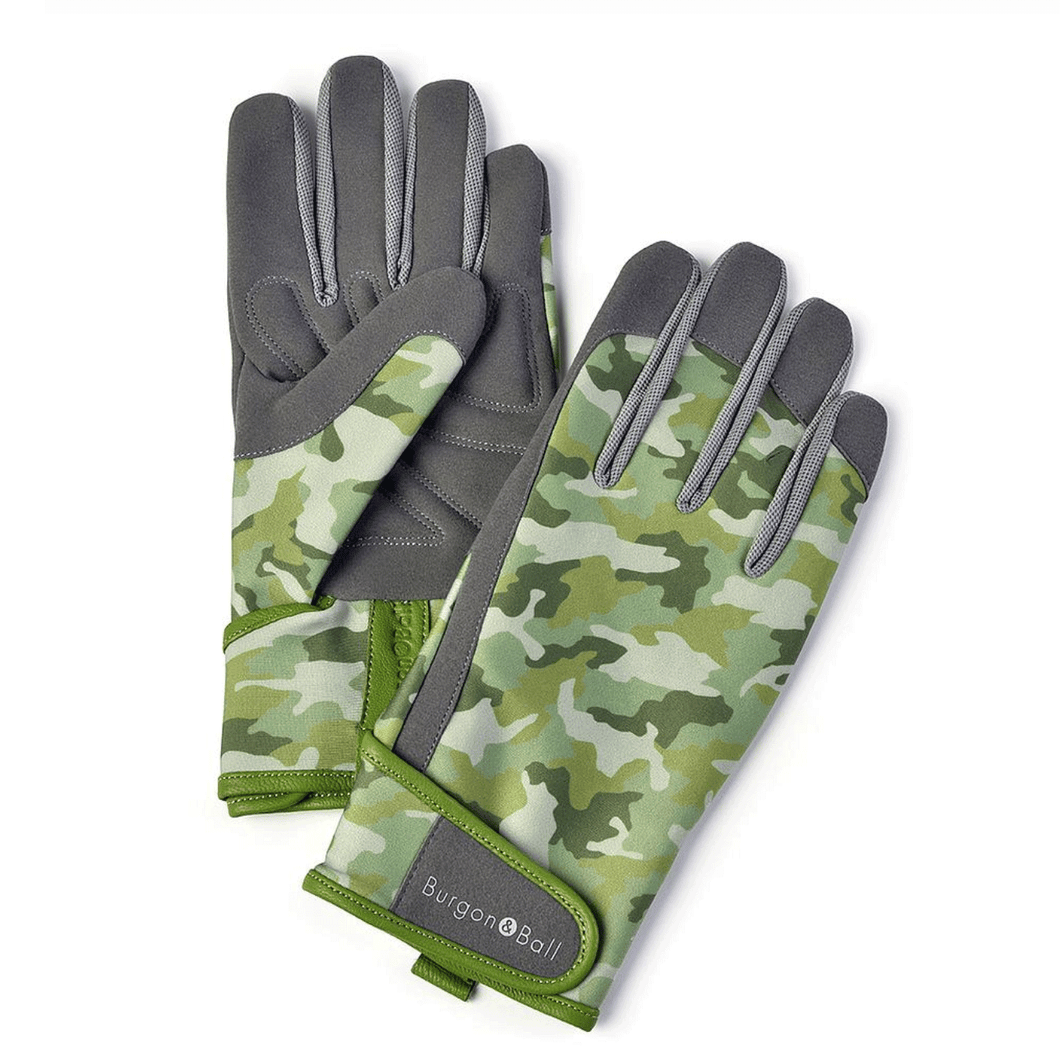 Burgon & Ball Gardening Gloves For Men, Green Camo