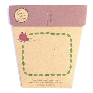 Enchanted Garden Gift Card of Seeds - Back